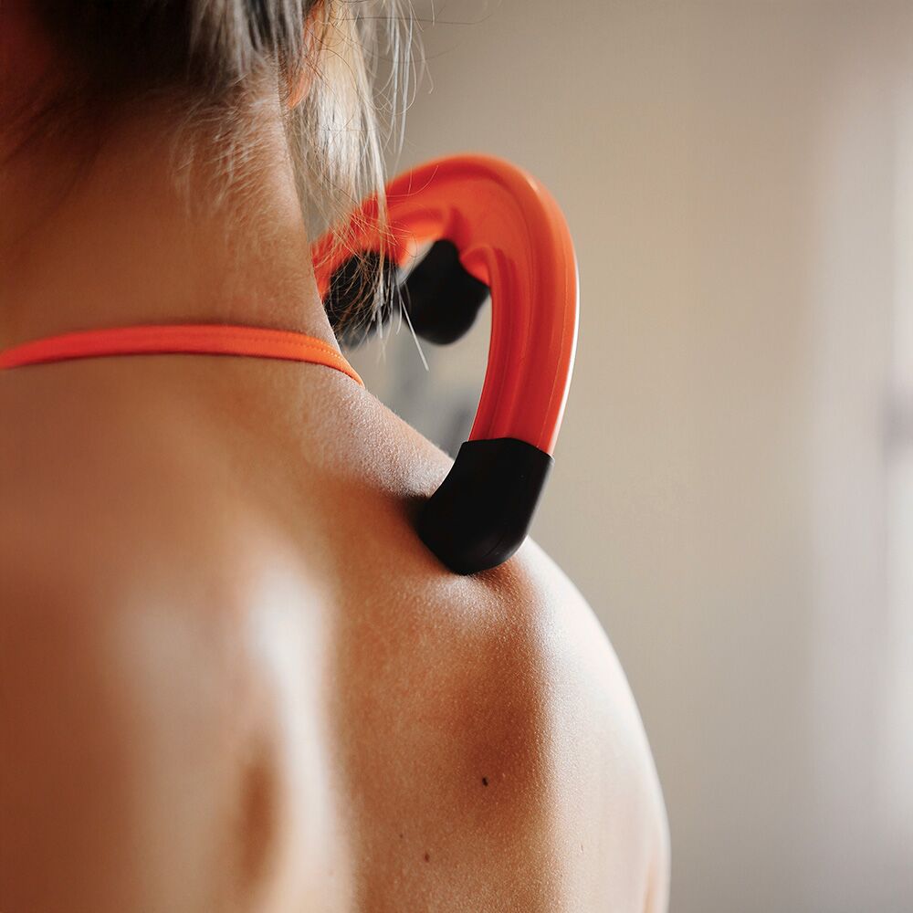 Tiger Tail Tiger Cane Massage Hook Orange for Shoulder Massage
