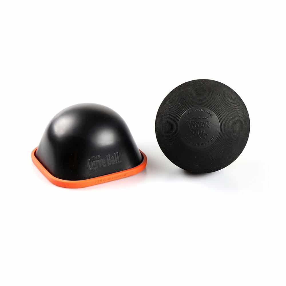 The Back Muscle Care Kit Featuring The Curve Ball Stationary Foam Roller and The Tiger Ball 5.0 Foam Roller Ball to work out muscle knots and relieve sore muscles in the back, shoulders, glutes, and other hard-to-reach muscles.
