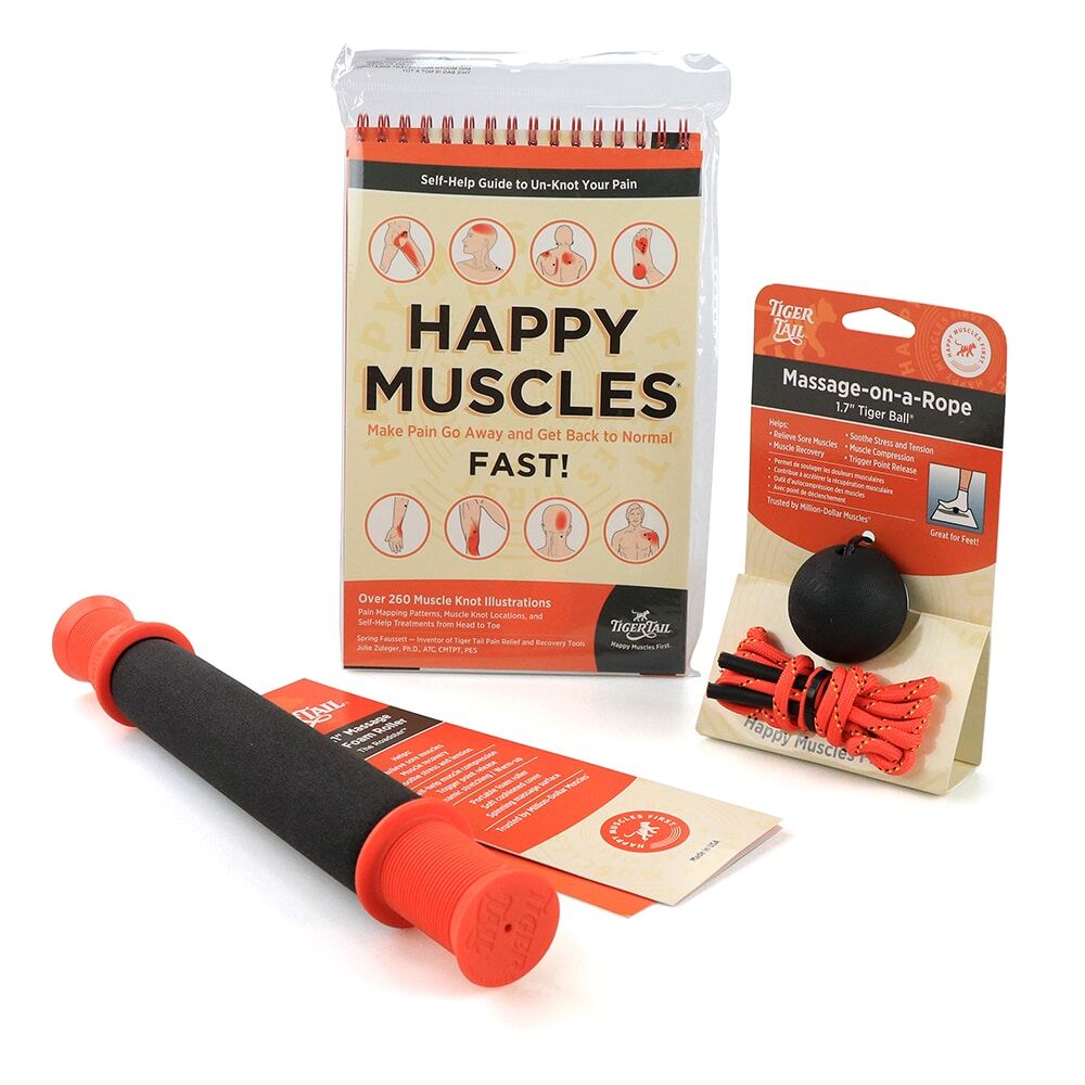 The Foot Muscle Care Kit collects amazing tools that are perfect for massaging small muscles in the foot, back, shoulders, and more.