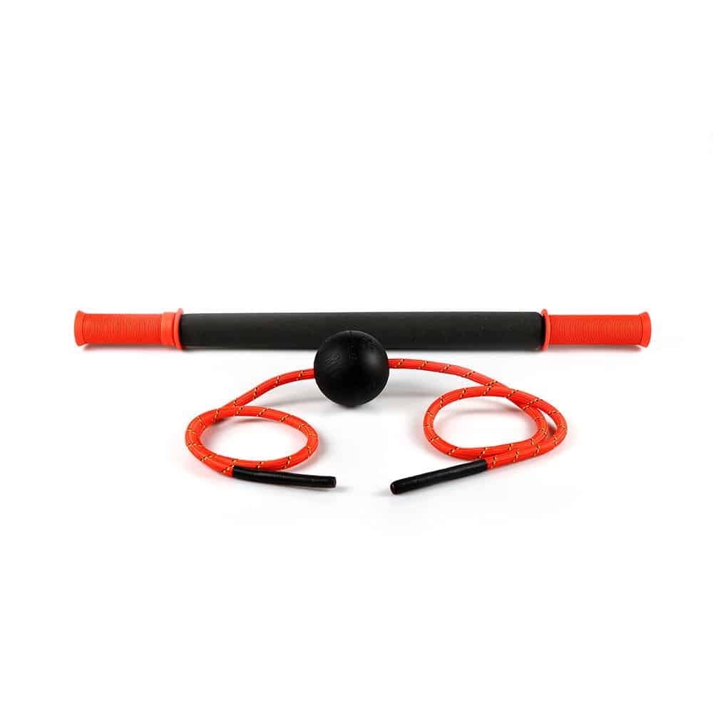 The Back Muscle Care Kit Featuring The Original 18 and Tiger Ball 2.6 massage-on-a-rope to work out muscle knots and relieve sore muscles in the back, shoulders, glutes, and other hard-to-reach muscles.